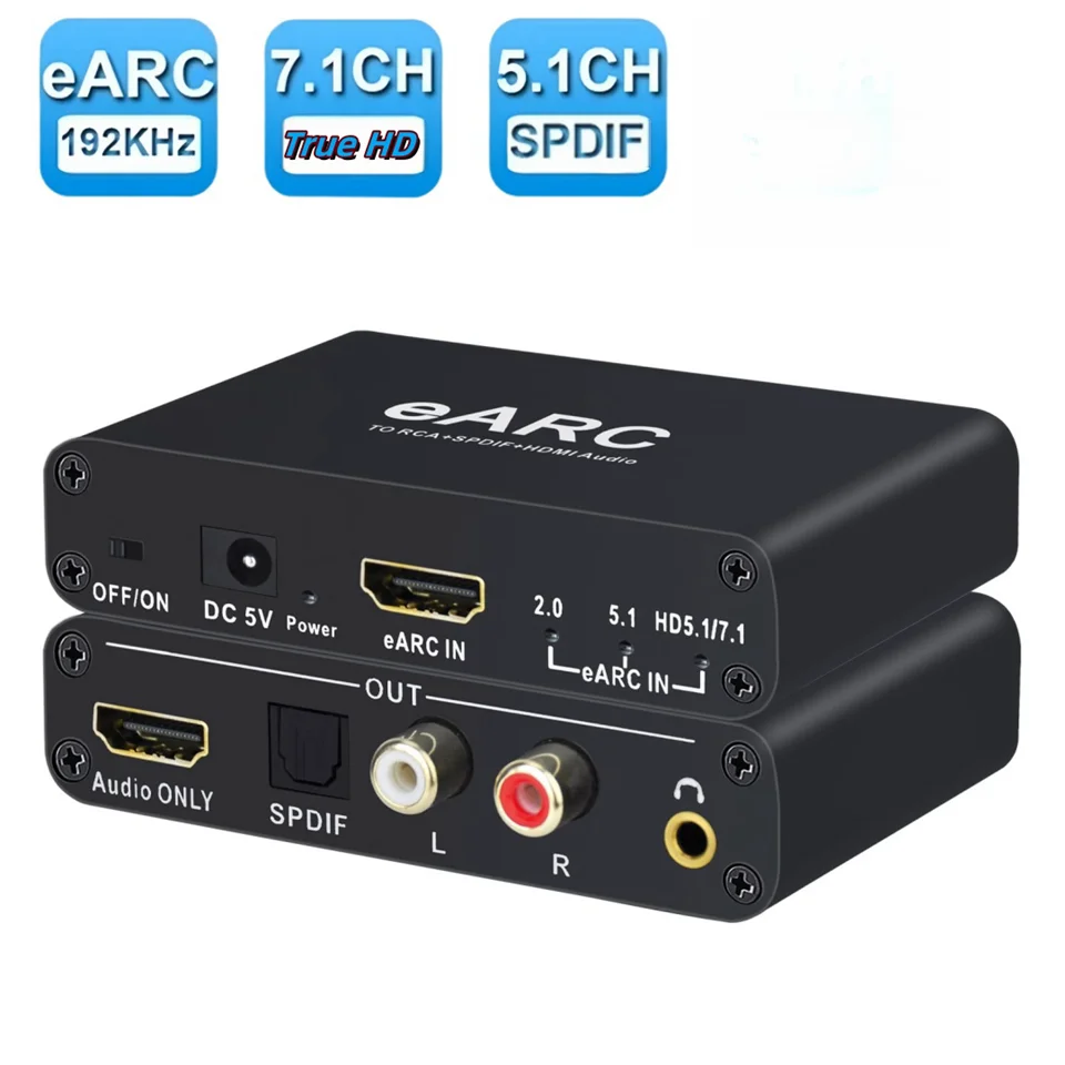 Surround Sound Decoder - Extracteur Audio HDMI EARC ARC 192Khz,