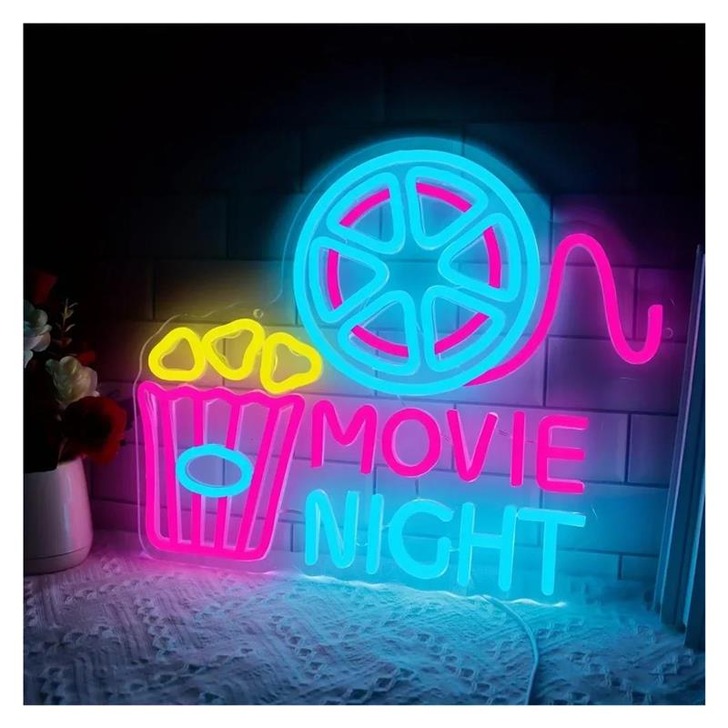 Home Cinema Night - Enseigne néon « Movie Night »