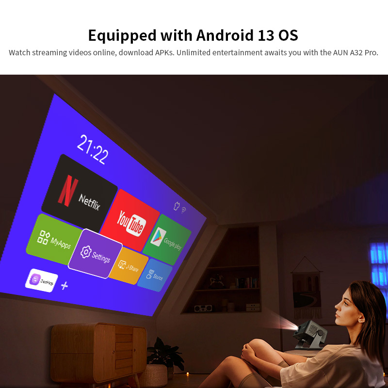 AUN A32 Pro Android 13 project - Home Cinema Setup avis et prix