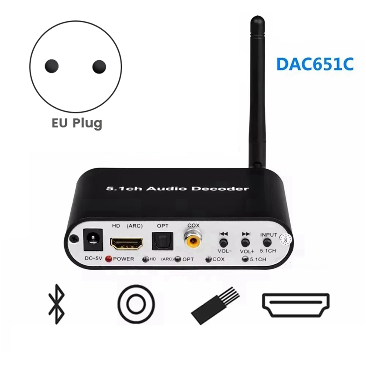 Décodeur Audio AU47-DAC651C 5. - Surround Sound Decoder avis et prix